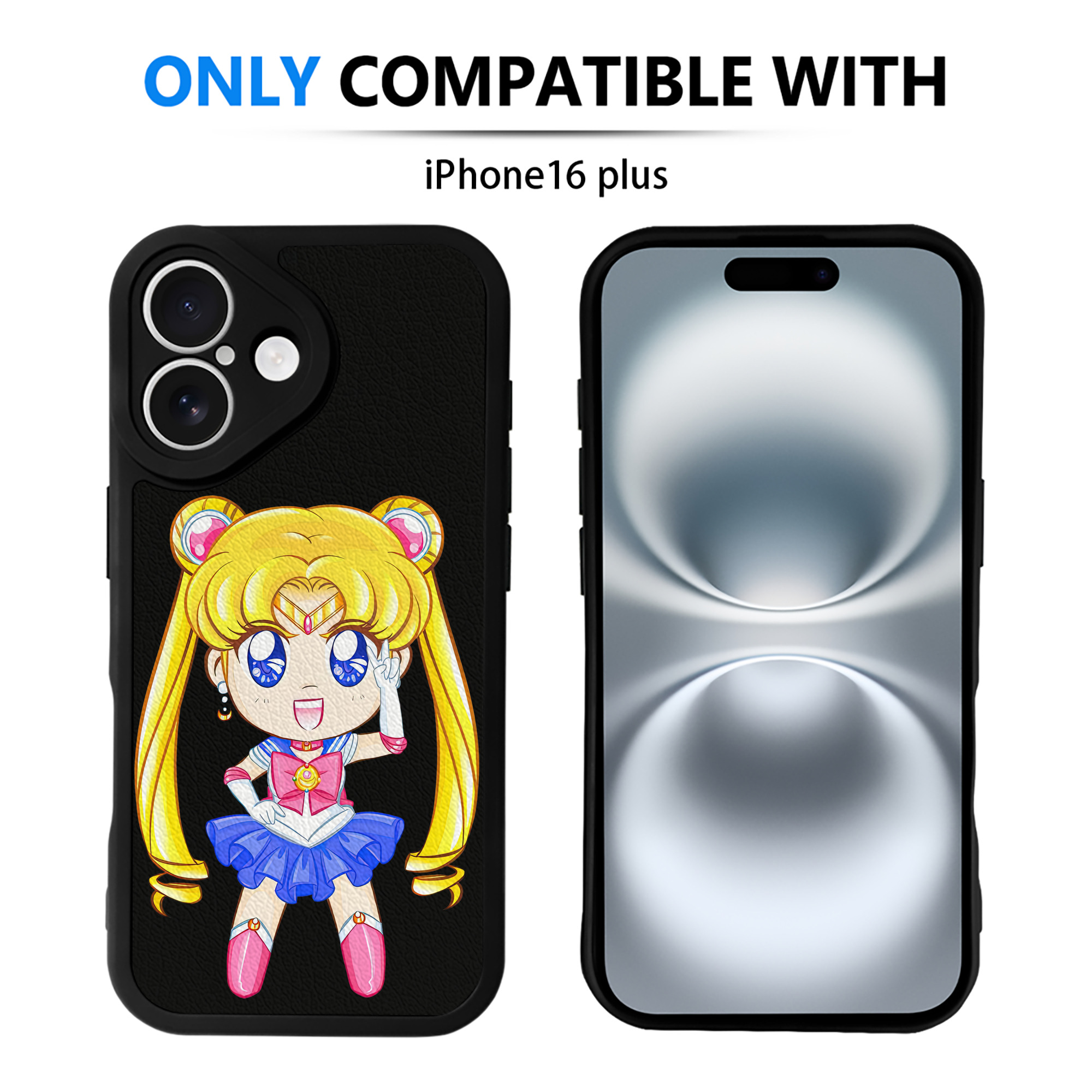 （画像用） 美少女戦士セーラームーン 月野 うさぎ つきの うさぎ Sailor Moon Tsukino Usagi 【iPhone 16シリーズ対応】シリコンスマホケース（レザー調） 材質：シリコン